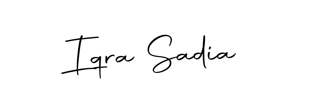 Use a signature maker to create a handwritten signature online. With this signature software, you can design (Autography-DOLnW) your own signature for name Iqra Sadia. Iqra Sadia signature style 10 images and pictures png