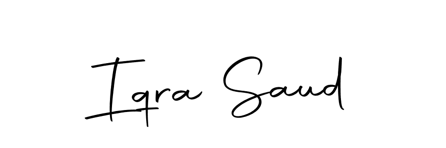 You should practise on your own different ways (Autography-DOLnW) to write your name (Iqra Saud) in signature. don't let someone else do it for you. Iqra Saud signature style 10 images and pictures png