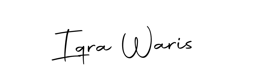 You should practise on your own different ways (Autography-DOLnW) to write your name (Iqra Waris) in signature. don't let someone else do it for you. Iqra Waris signature style 10 images and pictures png