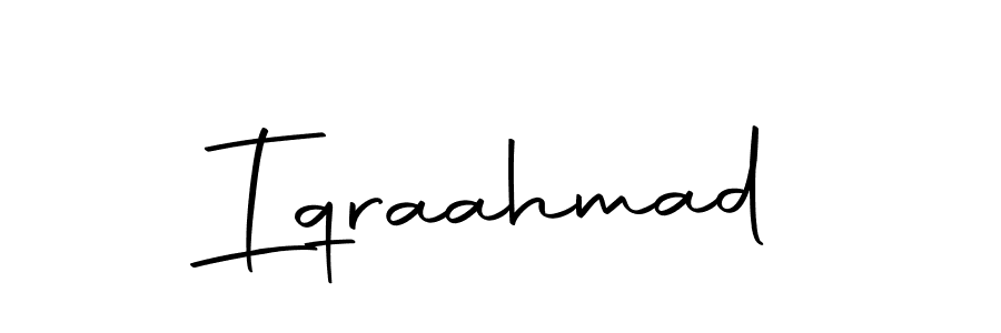 Create a beautiful signature design for name Iqraahmad. With this signature (Autography-DOLnW) fonts, you can make a handwritten signature for free. Iqraahmad signature style 10 images and pictures png