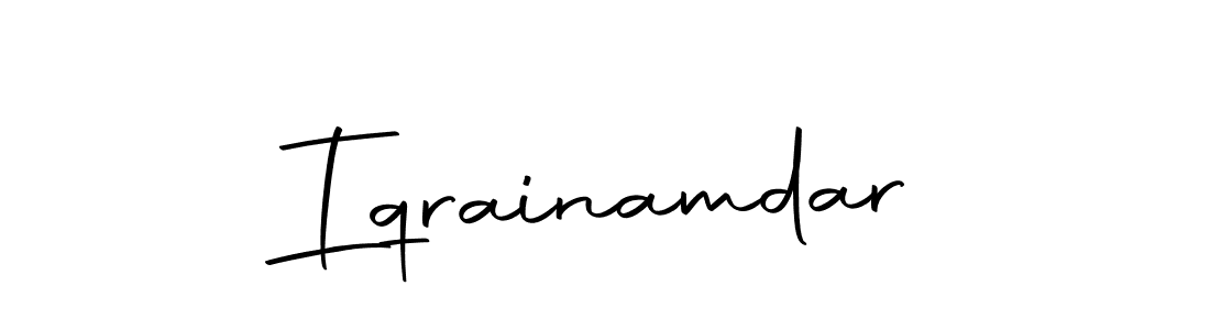 Create a beautiful signature design for name Iqrainamdar. With this signature (Autography-DOLnW) fonts, you can make a handwritten signature for free. Iqrainamdar signature style 10 images and pictures png