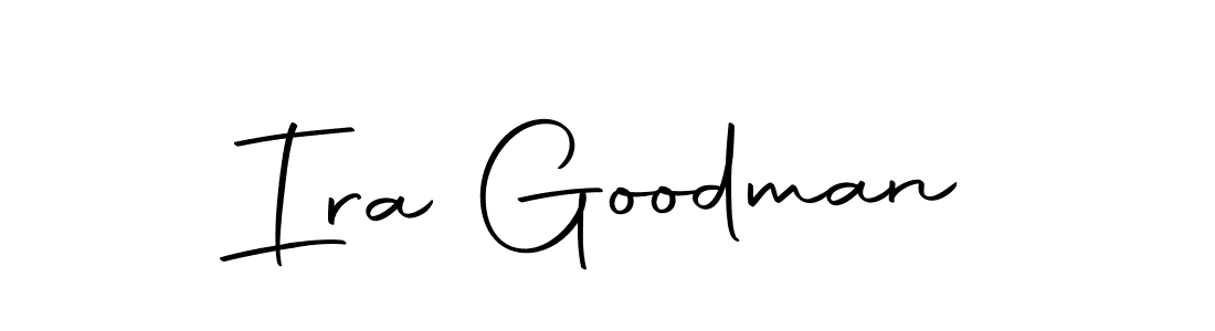 How to make Ira Goodman name signature. Use Autography-DOLnW style for creating short signs online. This is the latest handwritten sign. Ira Goodman signature style 10 images and pictures png