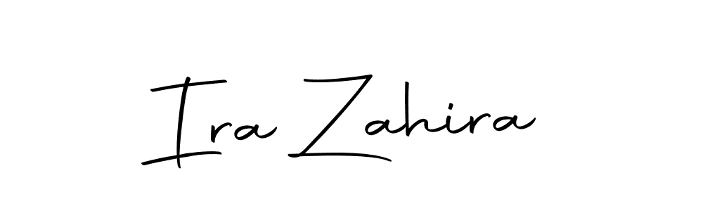 How to make Ira Zahira name signature. Use Autography-DOLnW style for creating short signs online. This is the latest handwritten sign. Ira Zahira signature style 10 images and pictures png