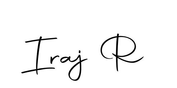 How to make Iraj R name signature. Use Autography-DOLnW style for creating short signs online. This is the latest handwritten sign. Iraj R signature style 10 images and pictures png