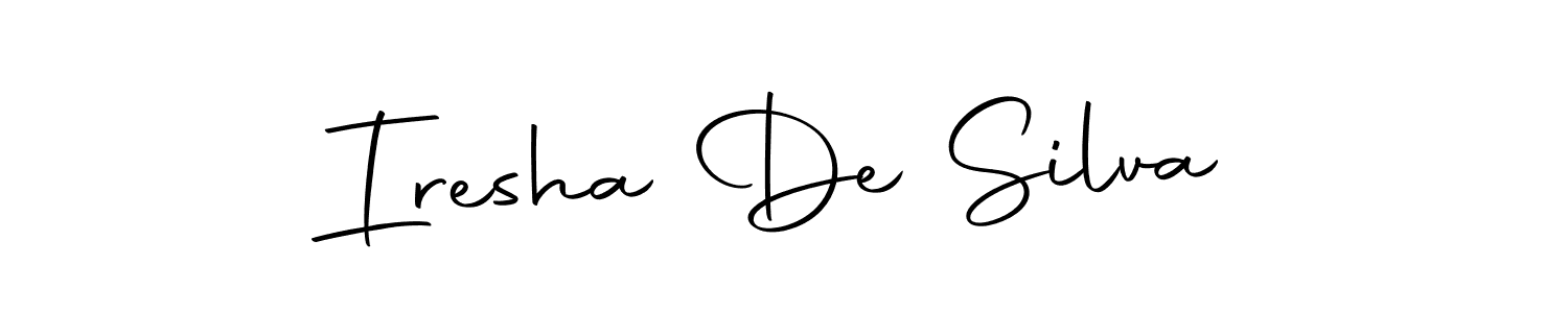 How to make Iresha De Silva name signature. Use Autography-DOLnW style for creating short signs online. This is the latest handwritten sign. Iresha De Silva signature style 10 images and pictures png