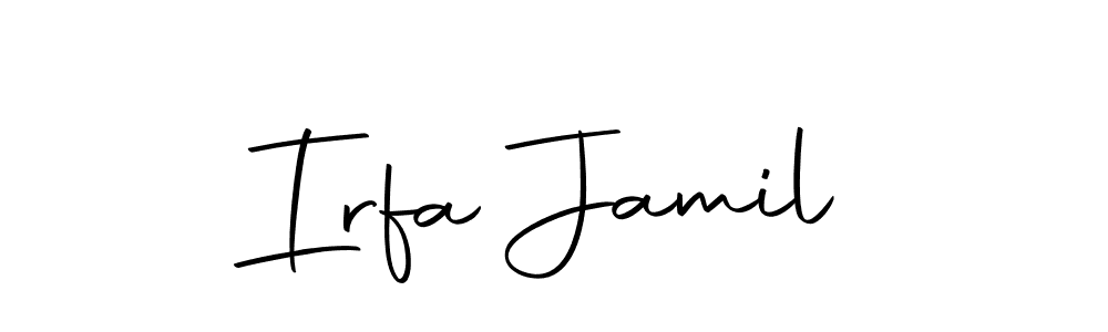 Create a beautiful signature design for name Irfa Jamil. With this signature (Autography-DOLnW) fonts, you can make a handwritten signature for free. Irfa Jamil signature style 10 images and pictures png