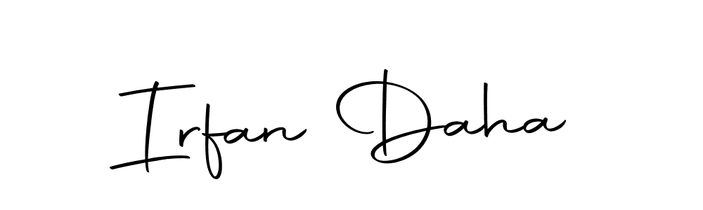 Create a beautiful signature design for name Irfan Daha. With this signature (Autography-DOLnW) fonts, you can make a handwritten signature for free. Irfan Daha signature style 10 images and pictures png