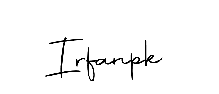 Create a beautiful signature design for name Irfanpk. With this signature (Autography-DOLnW) fonts, you can make a handwritten signature for free. Irfanpk signature style 10 images and pictures png