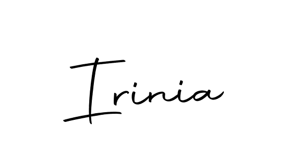 Create a beautiful signature design for name Irinia. With this signature (Autography-DOLnW) fonts, you can make a handwritten signature for free. Irinia signature style 10 images and pictures png