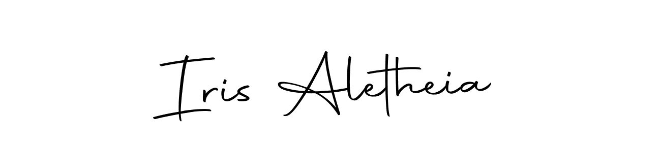 How to make Iris Aletheia name signature. Use Autography-DOLnW style for creating short signs online. This is the latest handwritten sign. Iris Aletheia signature style 10 images and pictures png