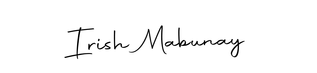 How to make Irish Mabunay name signature. Use Autography-DOLnW style for creating short signs online. This is the latest handwritten sign. Irish Mabunay signature style 10 images and pictures png