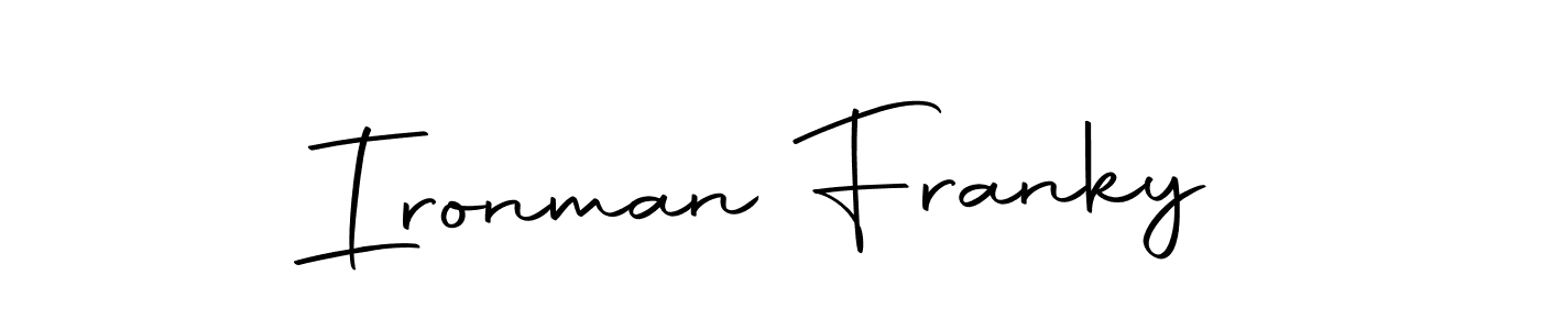 Make a beautiful signature design for name Ironman Franky. With this signature (Autography-DOLnW) style, you can create a handwritten signature for free. Ironman Franky signature style 10 images and pictures png