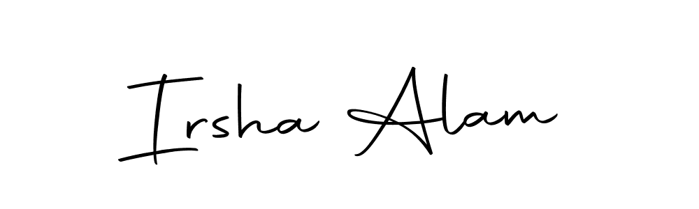 Create a beautiful signature design for name Irsha Alam. With this signature (Autography-DOLnW) fonts, you can make a handwritten signature for free. Irsha Alam signature style 10 images and pictures png