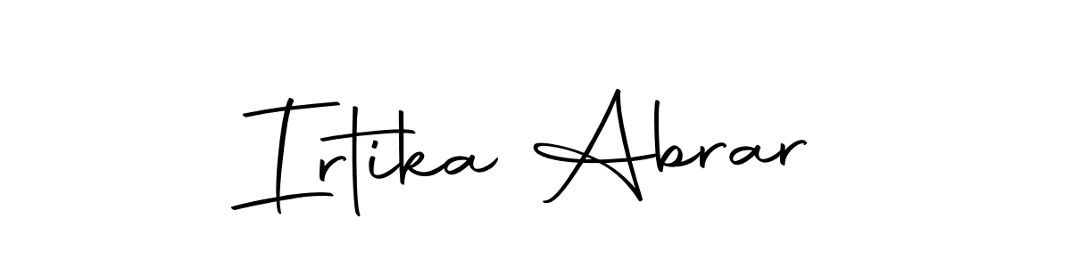 How to make Irtika Abrar name signature. Use Autography-DOLnW style for creating short signs online. This is the latest handwritten sign. Irtika Abrar signature style 10 images and pictures png