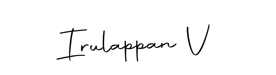 How to make Irulappan V name signature. Use Autography-DOLnW style for creating short signs online. This is the latest handwritten sign. Irulappan V signature style 10 images and pictures png