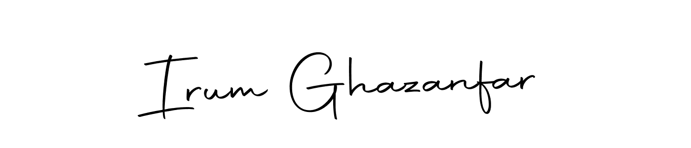 How to make Irum Ghazanfar name signature. Use Autography-DOLnW style for creating short signs online. This is the latest handwritten sign. Irum Ghazanfar signature style 10 images and pictures png