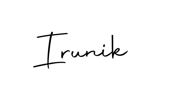 You should practise on your own different ways (Autography-DOLnW) to write your name (Irunik) in signature. don't let someone else do it for you. Irunik signature style 10 images and pictures png