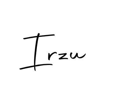 You should practise on your own different ways (Autography-DOLnW) to write your name (Irzu) in signature. don't let someone else do it for you. Irzu signature style 10 images and pictures png