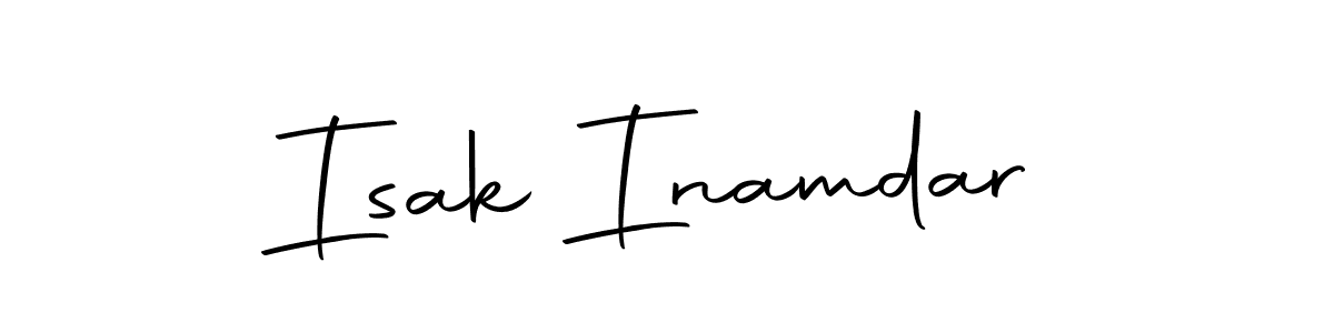 How to make Isak Inamdar name signature. Use Autography-DOLnW style for creating short signs online. This is the latest handwritten sign. Isak Inamdar signature style 10 images and pictures png