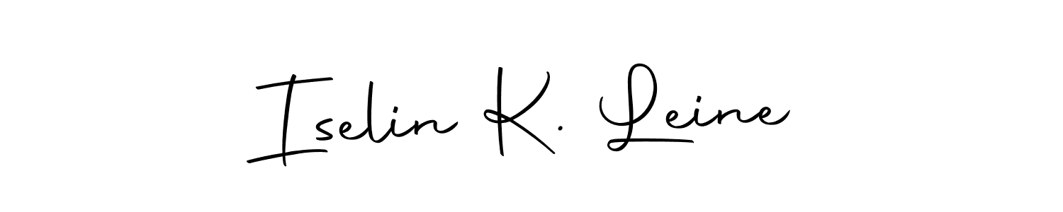 How to make Iselin K. Leine name signature. Use Autography-DOLnW style for creating short signs online. This is the latest handwritten sign. Iselin K. Leine signature style 10 images and pictures png