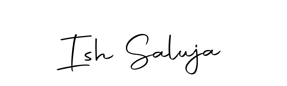 Similarly Autography-DOLnW is the best handwritten signature design. Signature creator online .You can use it as an online autograph creator for name Ish Saluja. Ish Saluja signature style 10 images and pictures png