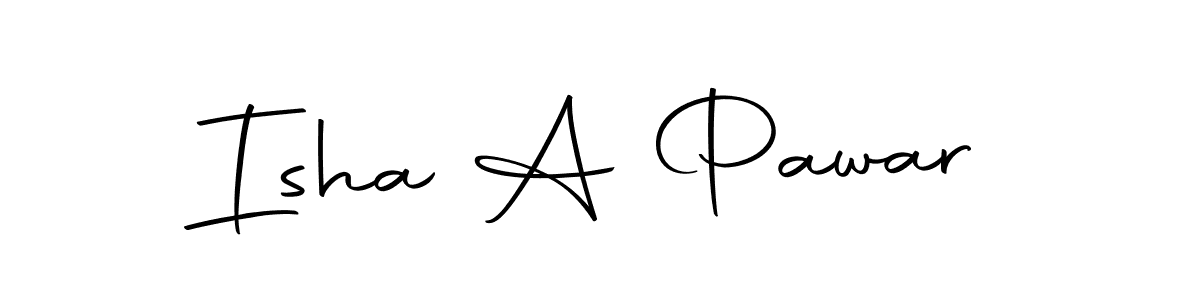 Isha A Pawar stylish signature style. Best Handwritten Sign (Autography-DOLnW) for my name. Handwritten Signature Collection Ideas for my name Isha A Pawar. Isha A Pawar signature style 10 images and pictures png