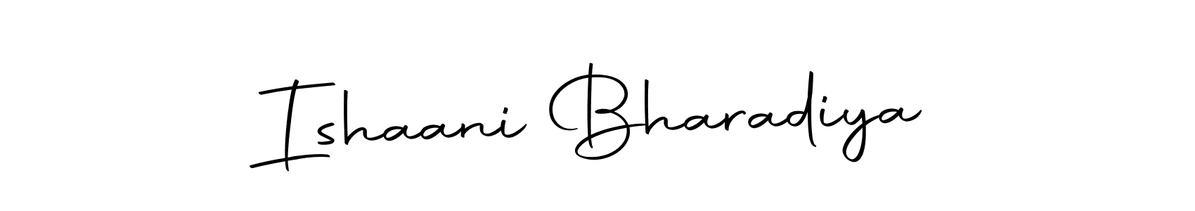 Create a beautiful signature design for name Ishaani Bharadiya. With this signature (Autography-DOLnW) fonts, you can make a handwritten signature for free. Ishaani Bharadiya signature style 10 images and pictures png