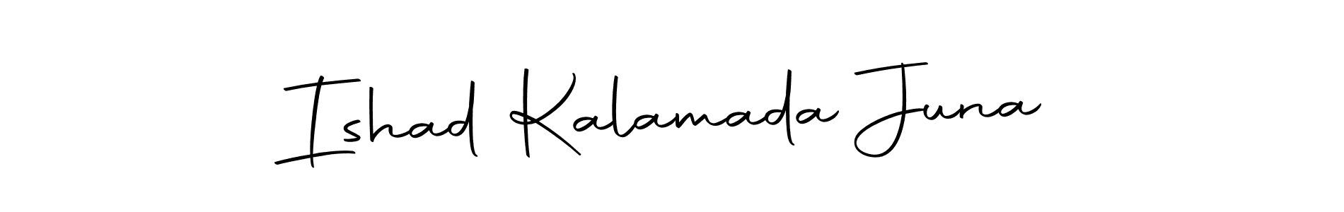 The best way (Autography-DOLnW) to make a short signature is to pick only two or three words in your name. The name Ishad Kalamada Juna include a total of six letters. For converting this name. Ishad Kalamada Juna signature style 10 images and pictures png