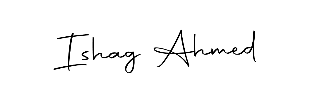 Make a beautiful signature design for name Ishag Ahmed. With this signature (Autography-DOLnW) style, you can create a handwritten signature for free. Ishag Ahmed signature style 10 images and pictures png