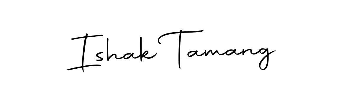How to make Ishak Tamang name signature. Use Autography-DOLnW style for creating short signs online. This is the latest handwritten sign. Ishak Tamang signature style 10 images and pictures png