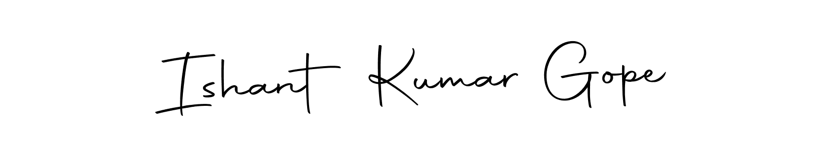 Create a beautiful signature design for name Ishant Kumar Gope. With this signature (Autography-DOLnW) fonts, you can make a handwritten signature for free. Ishant Kumar Gope signature style 10 images and pictures png