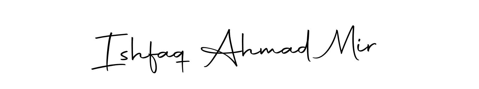 How to make Ishfaq Ahmad Mir name signature. Use Autography-DOLnW style for creating short signs online. This is the latest handwritten sign. Ishfaq Ahmad Mir signature style 10 images and pictures png