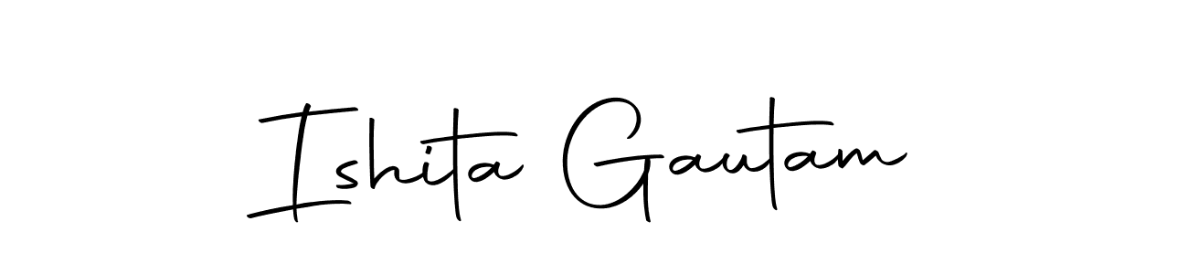 Create a beautiful signature design for name Ishita Gautam. With this signature (Autography-DOLnW) fonts, you can make a handwritten signature for free. Ishita Gautam signature style 10 images and pictures png