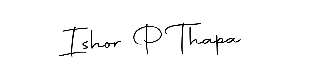 How to make Ishor P Thapa name signature. Use Autography-DOLnW style for creating short signs online. This is the latest handwritten sign. Ishor P Thapa signature style 10 images and pictures png