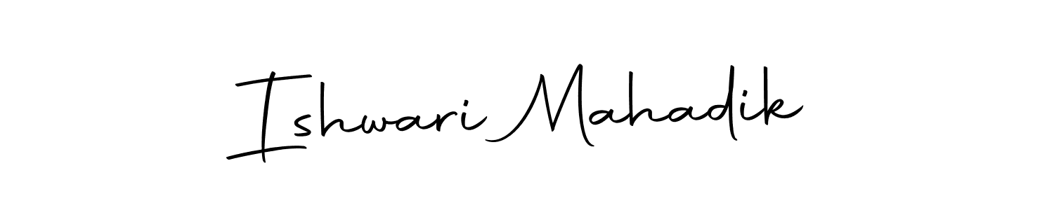 How to make Ishwari Mahadik name signature. Use Autography-DOLnW style for creating short signs online. This is the latest handwritten sign. Ishwari Mahadik signature style 10 images and pictures png