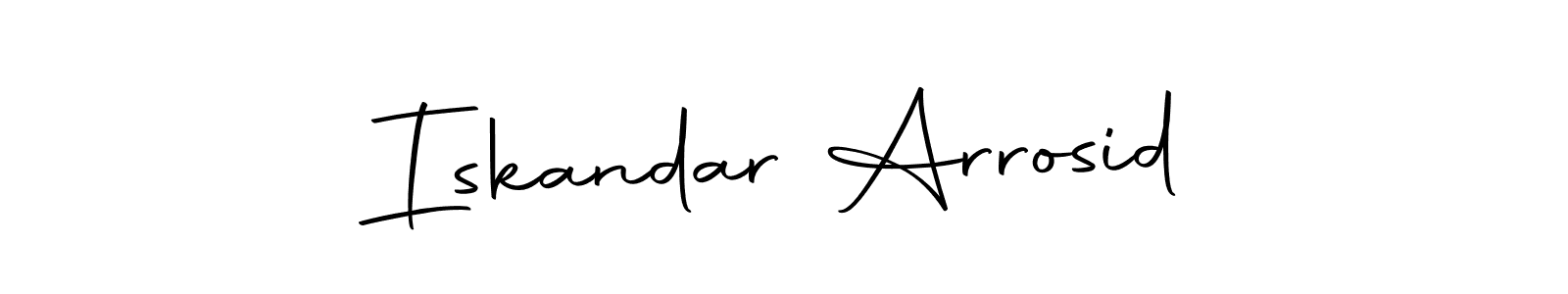 How to make Iskandar Arrosid name signature. Use Autography-DOLnW style for creating short signs online. This is the latest handwritten sign. Iskandar Arrosid signature style 10 images and pictures png