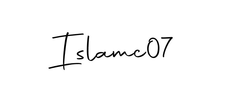 Use a signature maker to create a handwritten signature online. With this signature software, you can design (Autography-DOLnW) your own signature for name Islamc07. Islamc07 signature style 10 images and pictures png