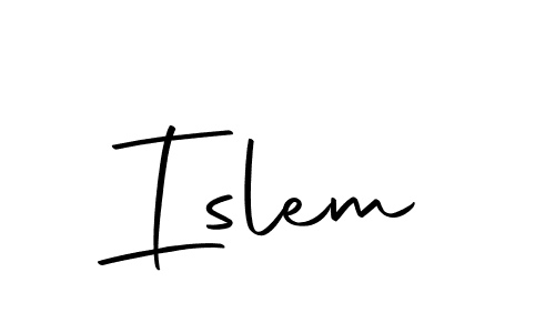 Use a signature maker to create a handwritten signature online. With this signature software, you can design (Autography-DOLnW) your own signature for name Islem. Islem signature style 10 images and pictures png