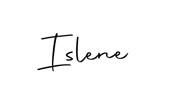 Make a beautiful signature design for name Islene. With this signature (Autography-DOLnW) style, you can create a handwritten signature for free. Islene signature style 10 images and pictures png
