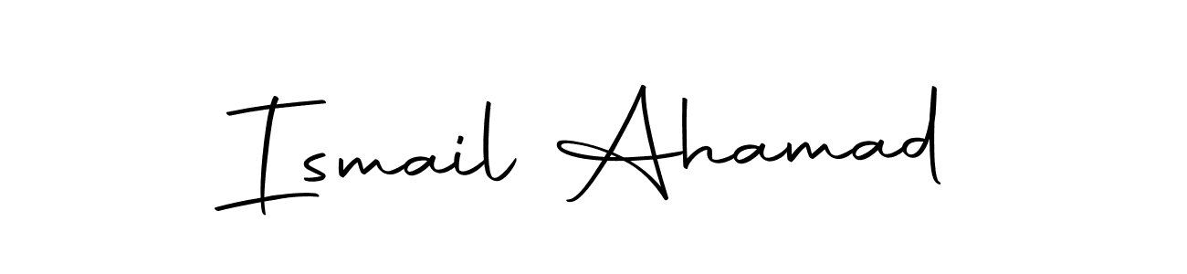 How to make Ismail Ahamad name signature. Use Autography-DOLnW style for creating short signs online. This is the latest handwritten sign. Ismail Ahamad signature style 10 images and pictures png