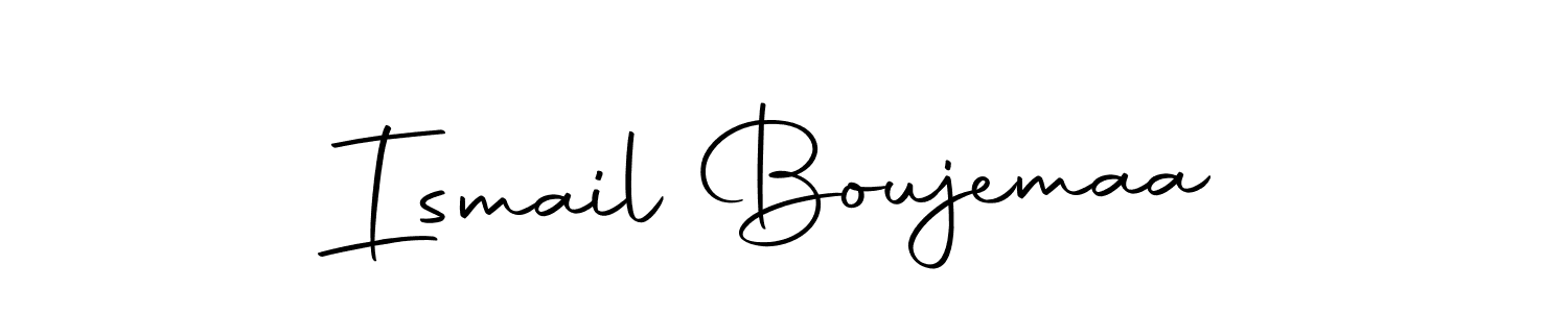 How to make Ismail Boujemaa name signature. Use Autography-DOLnW style for creating short signs online. This is the latest handwritten sign. Ismail Boujemaa signature style 10 images and pictures png