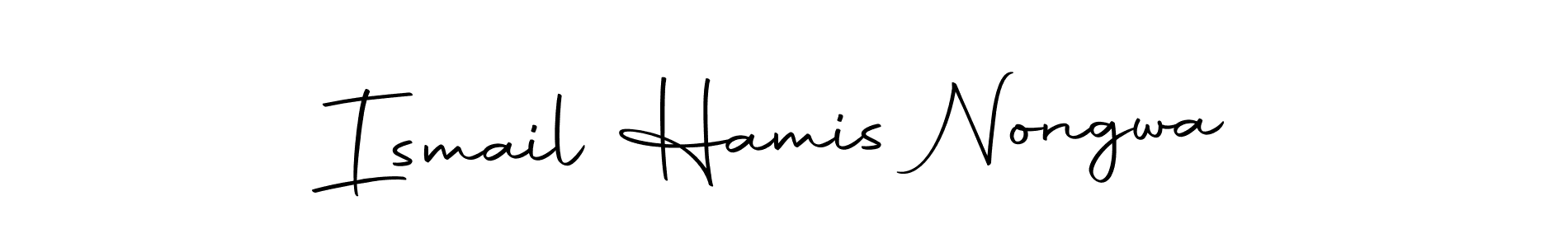 How to make Ismail Hamis Nongwa name signature. Use Autography-DOLnW style for creating short signs online. This is the latest handwritten sign. Ismail Hamis Nongwa signature style 10 images and pictures png