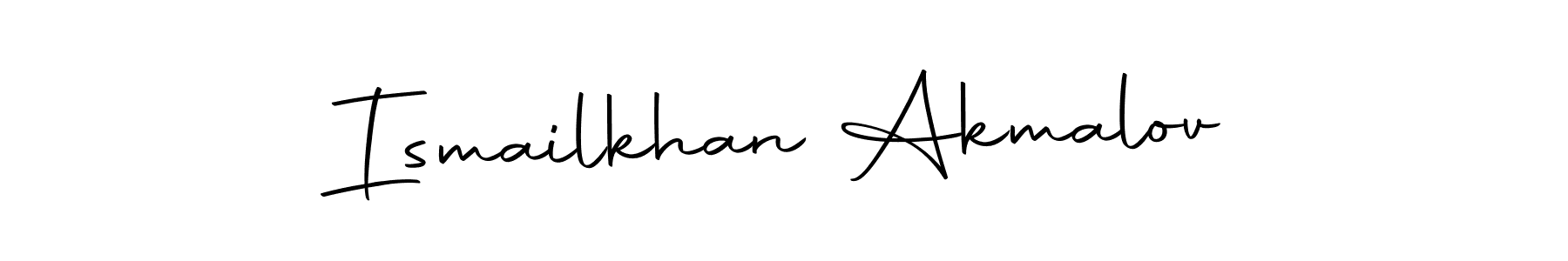 Create a beautiful signature design for name Ismailkhan Akmalov. With this signature (Autography-DOLnW) fonts, you can make a handwritten signature for free. Ismailkhan Akmalov signature style 10 images and pictures png