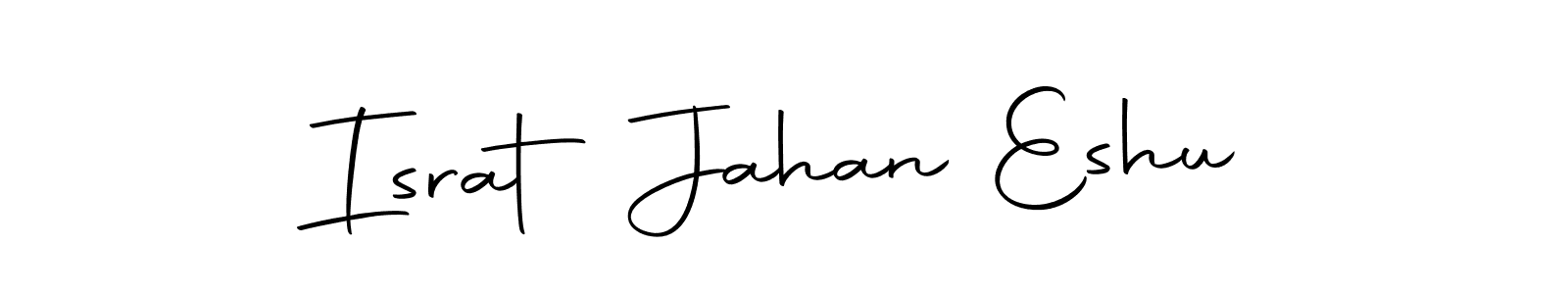 How to make Israt Jahan Eshu name signature. Use Autography-DOLnW style for creating short signs online. This is the latest handwritten sign. Israt Jahan Eshu signature style 10 images and pictures png