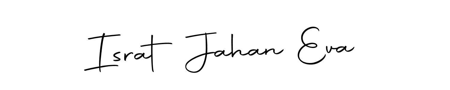 How to make Israt Jahan Eva name signature. Use Autography-DOLnW style for creating short signs online. This is the latest handwritten sign. Israt Jahan Eva signature style 10 images and pictures png