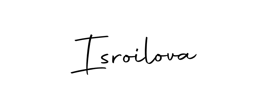 Make a beautiful signature design for name Isroilova. With this signature (Autography-DOLnW) style, you can create a handwritten signature for free. Isroilova signature style 10 images and pictures png