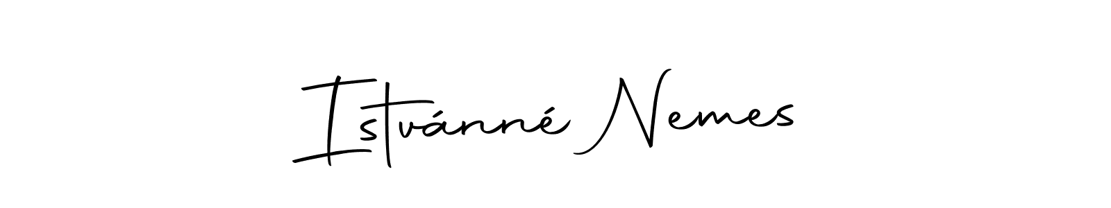 Make a short Istvánné Nemes signature style. Manage your documents anywhere anytime using Autography-DOLnW. Create and add eSignatures, submit forms, share and send files easily. Istvánné Nemes signature style 10 images and pictures png