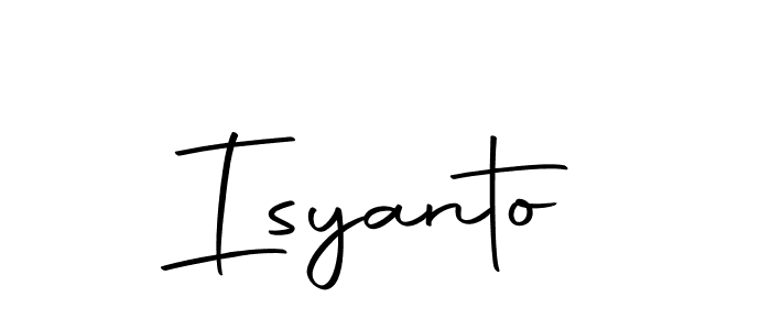 Design your own signature with our free online signature maker. With this signature software, you can create a handwritten (Autography-DOLnW) signature for name Isyanto. Isyanto signature style 10 images and pictures png