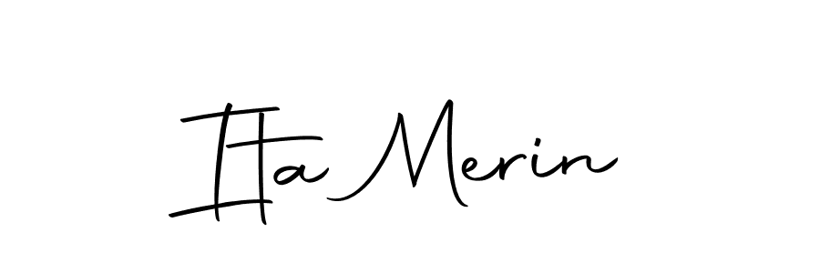 How to make Ita Merin name signature. Use Autography-DOLnW style for creating short signs online. This is the latest handwritten sign. Ita Merin signature style 10 images and pictures png