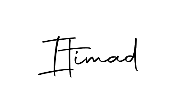 You should practise on your own different ways (Autography-DOLnW) to write your name (Itimad) in signature. don't let someone else do it for you. Itimad signature style 10 images and pictures png